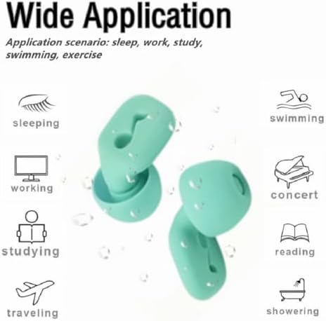 Tapones para oídos para dormir, 2 pares de tapones de silicona 32dB, cancelación de ruido, protección auditiva, natación y conciertos - imagen 5