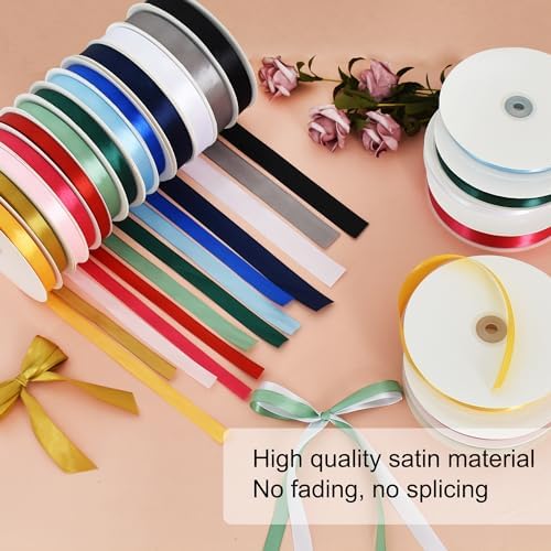 Cinta de Satén Negra TONIFUL de 5/8 Pulgadas x 100 Yards - Cinta delgada para Costura, Manualidades, Hacer Lazos, Regalos, Invitaciones y Decoración - imagen 3
