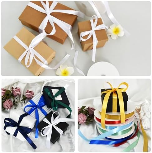 Cinta de Satén Negra TONIFUL de 5/8 Pulgadas x 100 Yards - Cinta delgada para Costura, Manualidades, Hacer Lazos, Regalos, Invitaciones y Decoración - imagen 5