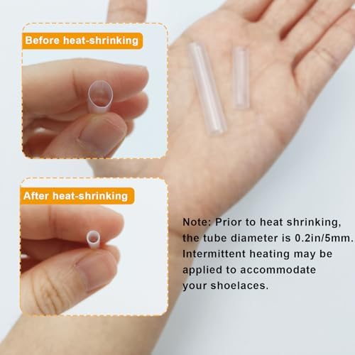 Kit de Reparación de Aglets YQSLBULKY para Cintas de Zapatos, 50 Piezas de Puntas Termocontraíbles para Tenis, Tapones de Cinta para DIY, Reemplazo - imagen 3