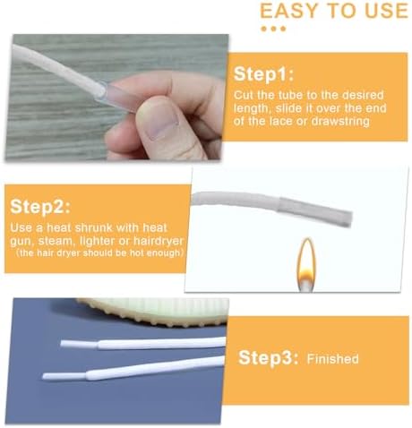 Kit de Reparación de Aglets YQSLBULKY para Cintas de Zapatos, 50 Piezas de Puntas Termocontraíbles para Tenis, Tapones de Cinta para DIY, Reemplazo - imagen 5