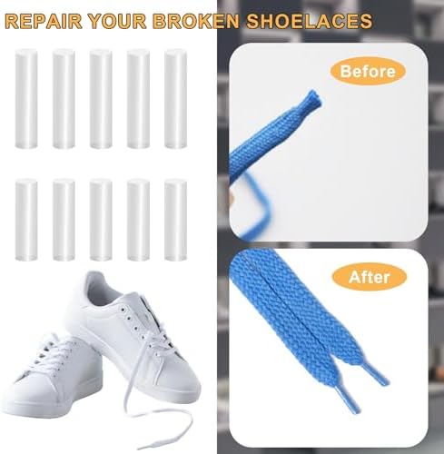 Kit de Reparación de Aglets YQSLBULKY para Cintas de Zapatos, 50 Piezas de Puntas Termocontraíbles para Tenis, Tapones de Cinta para DIY, Reemplazo - imagen 6