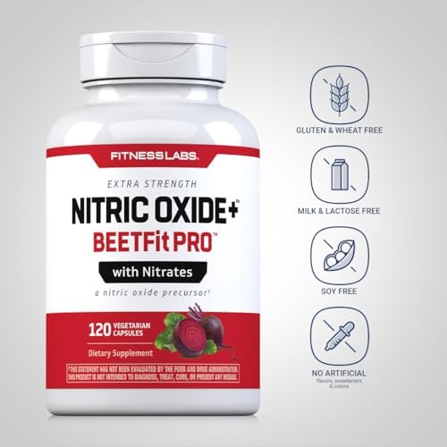 Cápsulas de Raíz de Remolacha Fitness Labs Nitric Oxide | Con Nitratos | 120 Contenido | Precursor de Óxido Nítrico | Beetfit Pro | Suplemento - imagen 3