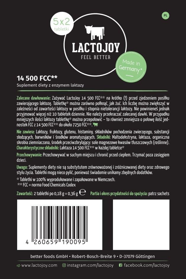 LactoJoy Pastillas de Lactasa | Enzimas Potentes para Intolerancia a la Lactosa | Mejora la Digestión | Sin Dióxido de Silicio ni Sabores - imagen 2
