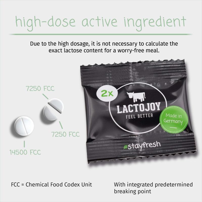 LactoJoy Pastillas de Lactasa | Enzimas Potentes para Intolerancia a la Lactosa | Mejora la Digestión | Sin Dióxido de Silicio ni Sabores - imagen 3