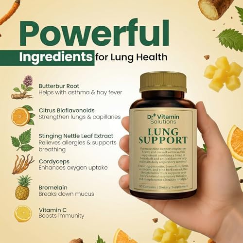 Desintoxicación Pulmonar para Fumadores, Limpieza 10 en 1 con Hoja de Mullein, Vitamina C, Butterbur y Quercetina - Suplemento para Salud - imagen 3