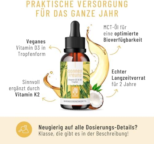 Gotas Líquidas de Vitamina D3 K2 Vegana NATURTREU con Aceite MCT para Adultos (240 Porciones) - Vitamina D K2 MK7 Natural, No GMO y Formulada por un - imagen 4