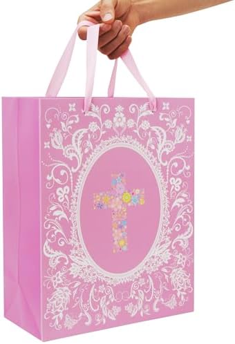 Set de Bolsas de Regalo Religiosas Grandes de 13'' con Asas, Tarjeta de Felicitación, Papel de Seda Dorado y Stickers para Mujeres y Niñas, - imagen 6