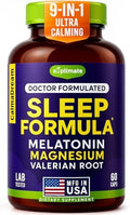 Suplemento Herbal para Dormir 9 en 1 con Melatonina 5mg y 108mg de Magnesio - Vegano, Hecho en EE.UU., 60 Cápsulas - imagen 1