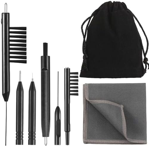 Kit de Limpieza para Audífonos de 7 Piezas, Cepillo Limpiador con Imán y Bolsa de Terciopelo - imagen 1