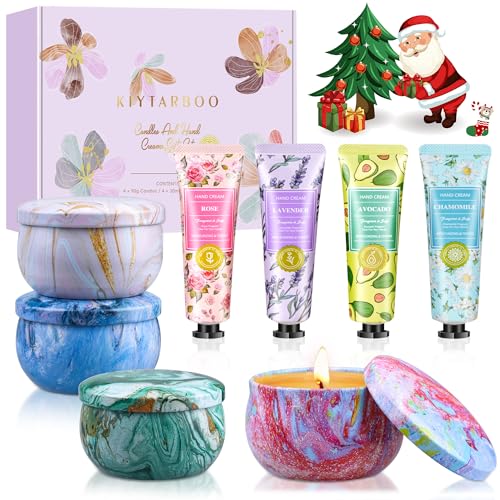 Cestas de Regalo para Mujeres: Set de Velas Únicas y Crema de Manos, Regalos para Mamá, Agradecimiento a Maestros, Spa Relajante, Regalo de - imagen 1