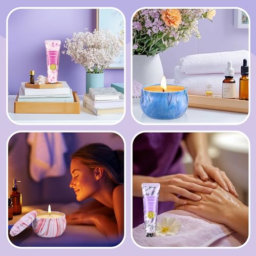 Cestas de Regalo para Mujeres: Set de Velas Únicas y Crema de Manos, Regalos para Mamá, Agradecimiento a Maestros, Spa Relajante, Regalo de - imagen 5