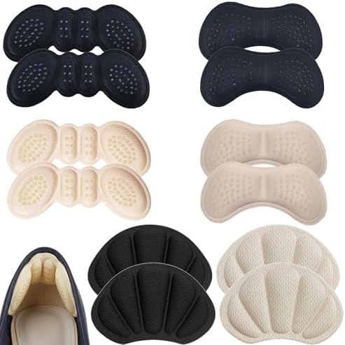 Plantillas de Talón para Zapatos, 6 Pares de Inserciones para Hombres y Mujeres, Almohadillas de Gel Antideslizante 4D, Protectores Ultra - imagen 1