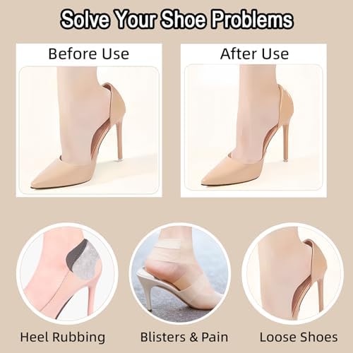 Plantillas de Talón para Zapatos, 6 Pares de Inserciones para Hombres y Mujeres, Almohadillas de Gel Antideslizante 4D, Protectores Ultra - imagen 4