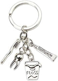 Regalos para Higienistas Dentales: Llaveros de Plata, Colgante de Hilo Dental, Regalos para Dentistas, Asistentes y Estudiantes, Cumpleaños y - imagen 1