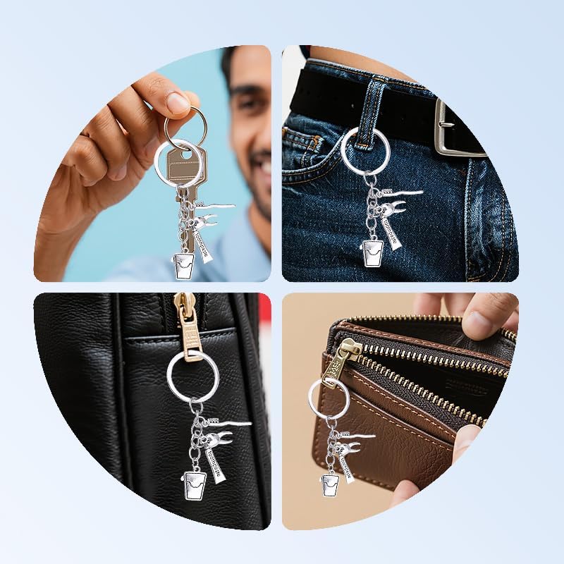 Regalos para Higienistas Dentales: Llaveros de Plata, Colgante de Hilo Dental, Regalos para Dentistas, Asistentes y Estudiantes, Cumpleaños y - imagen 7