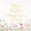 Servilletas desechables Crisky de 3 capas con diseño floral y foil dorado Cheers To Love para bodas, compromisos y despedidas de soltera, 50 piezas - imagen 1