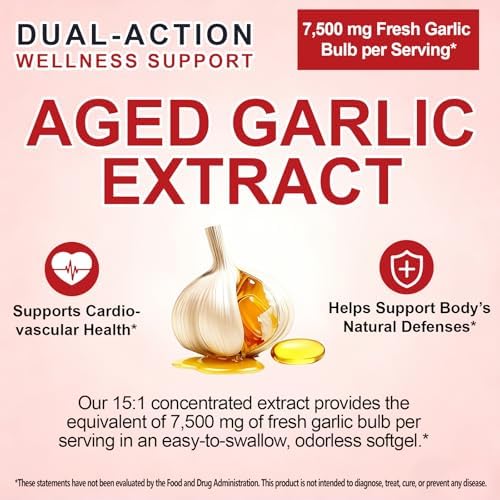 LTQXGT Suplemento de Ajo en Softgels 300 Contenido 2 Paquetes – Control de Olor – Soporte Herbal Tradicional – Cápsulas Suaves Fáciles de Tragar – - imagen 4