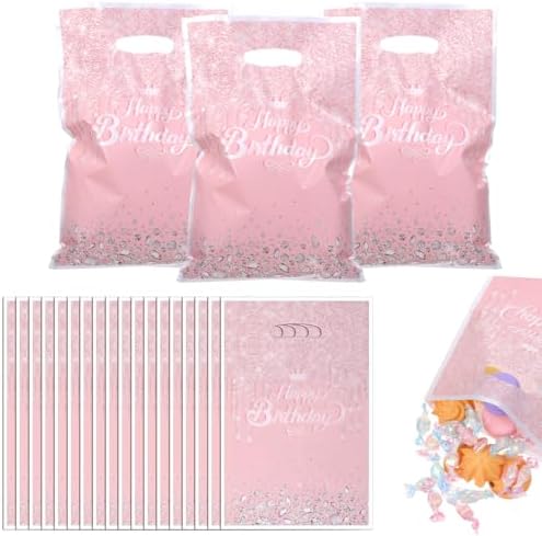 30 Piezas de Bolsas de Regalo con Brillo Diamante Rosa Oro para Cumpleaños, Bolsas de Dulces con Asa, Decoración de Fiesta para Mujeres y Niñas - imagen 1