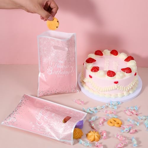 30 Piezas de Bolsas de Regalo con Brillo Diamante Rosa Oro para Cumpleaños, Bolsas de Dulces con Asa, Decoración de Fiesta para Mujeres y Niñas - imagen 4
