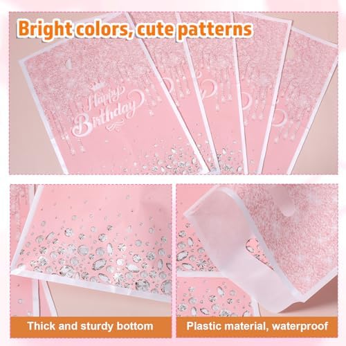 30 Piezas de Bolsas de Regalo con Brillo Diamante Rosa Oro para Cumpleaños, Bolsas de Dulces con Asa, Decoración de Fiesta para Mujeres y Niñas - imagen 5