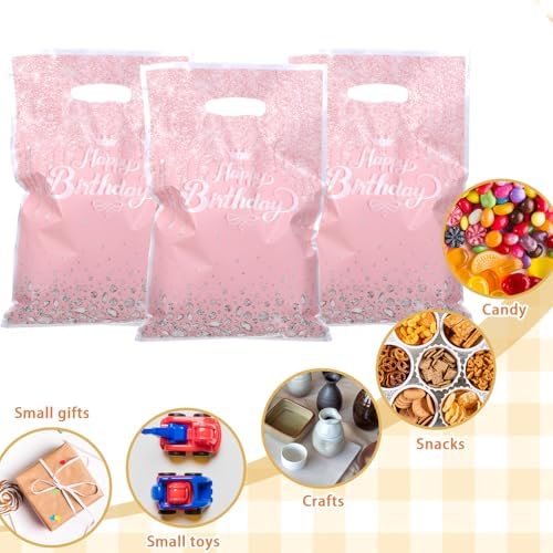 30 Piezas de Bolsas de Regalo con Brillo Diamante Rosa Oro para Cumpleaños, Bolsas de Dulces con Asa, Decoración de Fiesta para Mujeres y Niñas - imagen 6