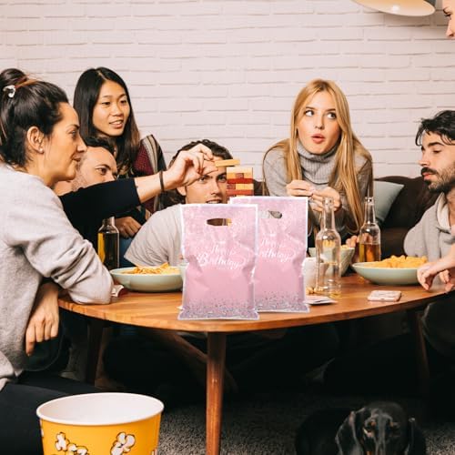 30 Piezas de Bolsas de Regalo con Brillo Diamante Rosa Oro para Cumpleaños, Bolsas de Dulces con Asa, Decoración de Fiesta para Mujeres y Niñas - imagen 7