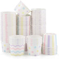 NatNarr 60 Pzs Vasos Desechables para Helado, 4 Oz, Tazas de Papel en 3 Estilos para Postres, Yogur Helado y Snacks - imagen 1
