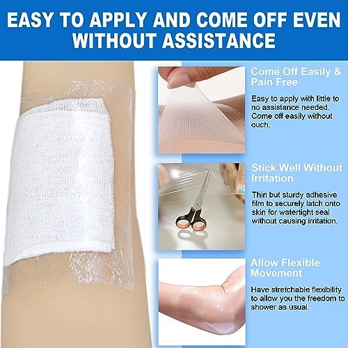 Cubierta de Ducha Impermeable para Catéter de Diálisis 25PCS (7.8x7.8), Adhesiva para Línea PICC, Cobertura Estirable para Heridas y Tatuajes, - imagen 2
