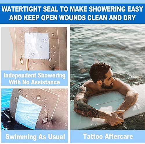 Cubierta de Ducha Impermeable para Catéter de Diálisis 25PCS (7.8x7.8), Adhesiva para Línea PICC, Cobertura Estirable para Heridas y Tatuajes, - imagen 5