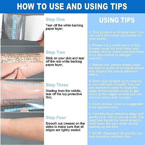 Cubierta de Ducha Impermeable para Catéter de Diálisis 25PCS (7.8x7.8), Adhesiva para Línea PICC, Cobertura Estirable para Heridas y Tatuajes, - imagen 7