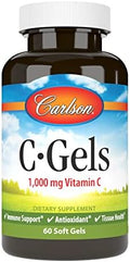 Carlson - C-Gel, 1000 mg de Vitamina C, Apoyo Inmunológico y Salud de Tejidos, Antioxidante, 60 Geles Blandos - imagen 1