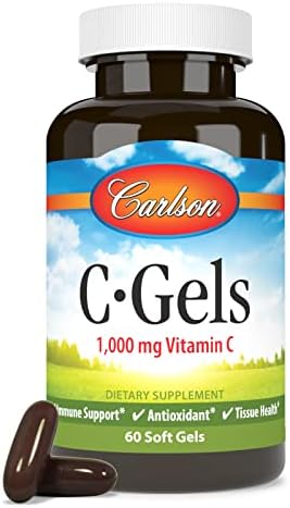 Carlson - C-Gel, 1000 mg de Vitamina C, Apoyo Inmunológico y Salud de Tejidos, Antioxidante, 60 Geles Blandos - imagen 5