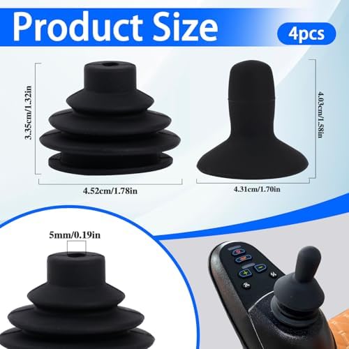 Tapa de Joystick para Silla de Ruedas 4 Pcs, Controlador Negro, Accesorios para Sillas de Ruedas, Cubierta de Botón para Scooter Eléctrico - imagen 2