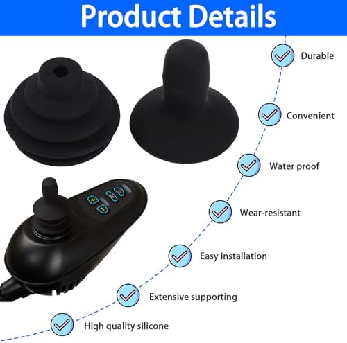 Tapa de Joystick para Silla de Ruedas 4 Pcs, Controlador Negro, Accesorios para Sillas de Ruedas, Cubierta de Botón para Scooter Eléctrico - imagen 3