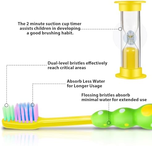Cepillo de Dientes PRASBURR para Niños, Cepillo para Niños de 2 a 4 Años con Temporizador y Cabezas de Cepillo para 3-10 Años, Paquete de 4 - imagen 3