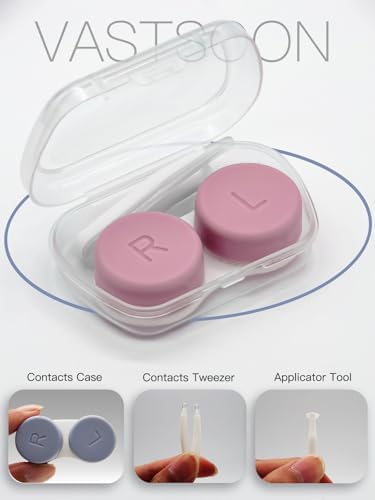 Estuche para Lentes de Contacto Vastsoon, Paquete de 6, Portátil con Solución y Aplicador para Uso Diario y Viajes - imagen 2