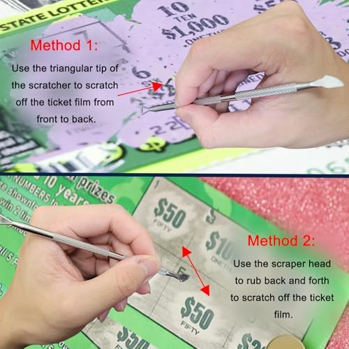 Herramienta Raspadora de Boletos de Lotería Nitaru, 2 Raspadores + 1 Soporte para Boletos, Ideal para Raspar Stickers de Lotería - imagen 6