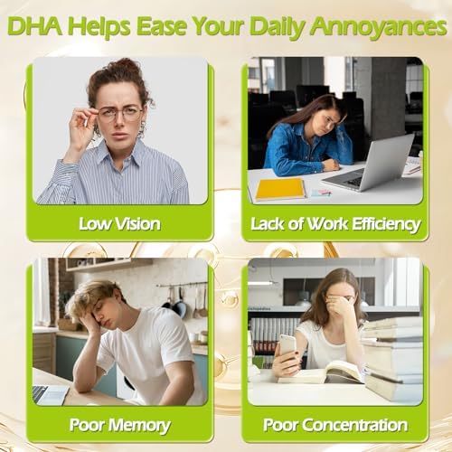 OMOGS Algas DHA - 600 mg de Omega-3 DHA en Softgels, con Fosfatidilserina y Aceite de Nuez, Apoya la Salud Cerebral, Visión y Memoria, 90 Softgels - imagen 6