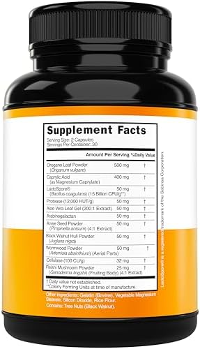 Suplemento Detox Candida Cleanse (60 cápsulas) Avanzado con Probióticos y Extractos Herbales 11 en 1, No GMO, Sin Gluten, Hecho en EE. UU. - imagen 2