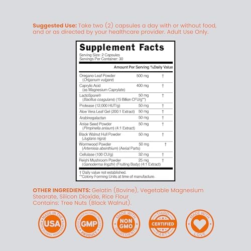 Suplemento Detox Candida Cleanse (60 cápsulas) Avanzado con Probióticos y Extractos Herbales 11 en 1, No GMO, Sin Gluten, Hecho en EE. UU. - imagen 6