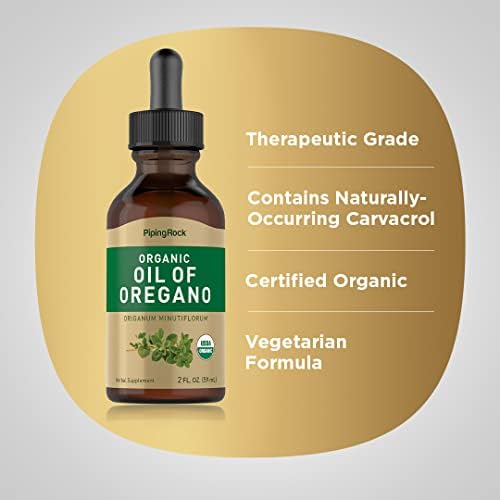 Piping Rock Aceite de Orégano Orgánico en Gotas Líquidas | 2 fl oz | con Aceite de Oliva Extra Virgen | Suplemento Herbal | Sin OGM, Sin Gluten - imagen 4