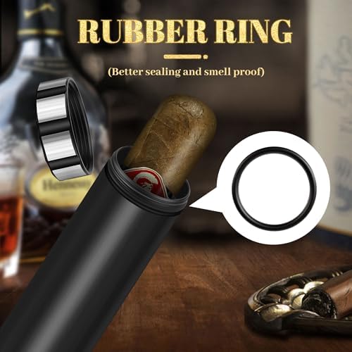 Tubo para Cigarros Wanbro con Humidor, A Prueba de Olores, Portátil, Estuche de Viaje con Humidificador, Regalo para Hombres (15 cm y 60 anillos) - imagen 4
