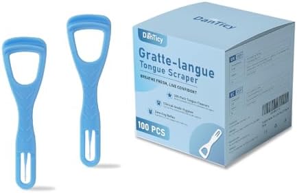 Limpiador de Lengua, Raspador Desechable de Plástico, 100 Piezas, Promueve Aliento Fresco, Incluye Palillo Seguro Retráctil - imagen 1