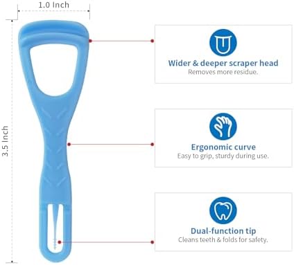 Limpiador de Lengua, Raspador Desechable de Plástico, 100 Piezas, Promueve Aliento Fresco, Incluye Palillo Seguro Retráctil - imagen 2