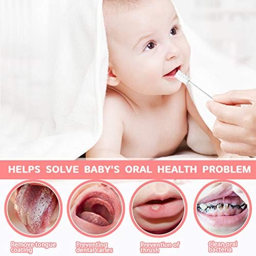 EASICUTI Set de 62 Piezas Limpiador de Lengua para Bebés, Cepillo de Dientes para Recién Nacidos, Cepillo Desechable y Stick de Limpieza Dental para - imagen 3