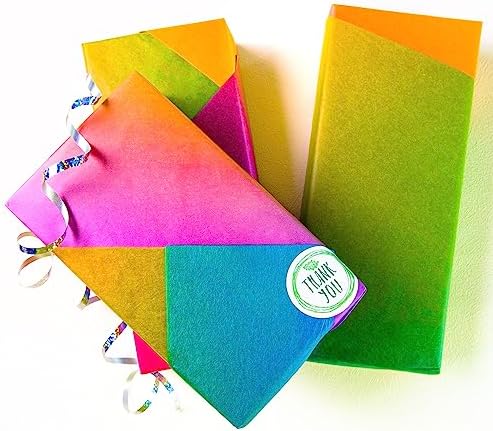 MR FIVE 20 Hojas de Papel de Seda Gradiente Arcoíris 20x 28 para Regalos, Bautizos, Bodas y Acción de Gracias - imagen 4