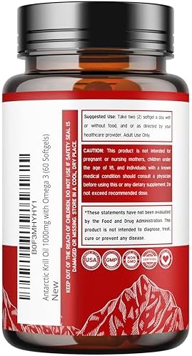 Suplemento de Aceite de Kril Antártico (2000mg por porción, 60 cápsulas blandas) - Omega 3 con EPA, DHA y Astaxantina - Fosfolípidos Premium para - imagen 3
