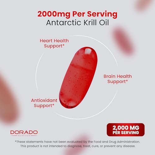 Suplemento de Aceite de Kril Antártico (2000mg por porción, 60 cápsulas blandas) - Omega 3 con EPA, DHA y Astaxantina - Fosfolípidos Premium para - imagen 4