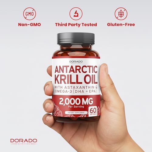 Suplemento de Aceite de Kril Antártico (2000mg por porción, 60 cápsulas blandas) - Omega 3 con EPA, DHA y Astaxantina - Fosfolípidos Premium para - imagen 7